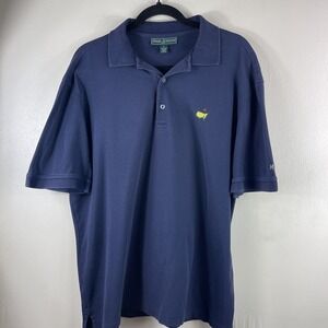Masters Collection Shirt Mens Large Blue Golf Polo Masters Pima Cotton Top